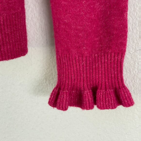 Sundance Womens Small Pink Ruffle Collar Edwina Henley Sweater Wool Blend Knit - Picture 11 of 12